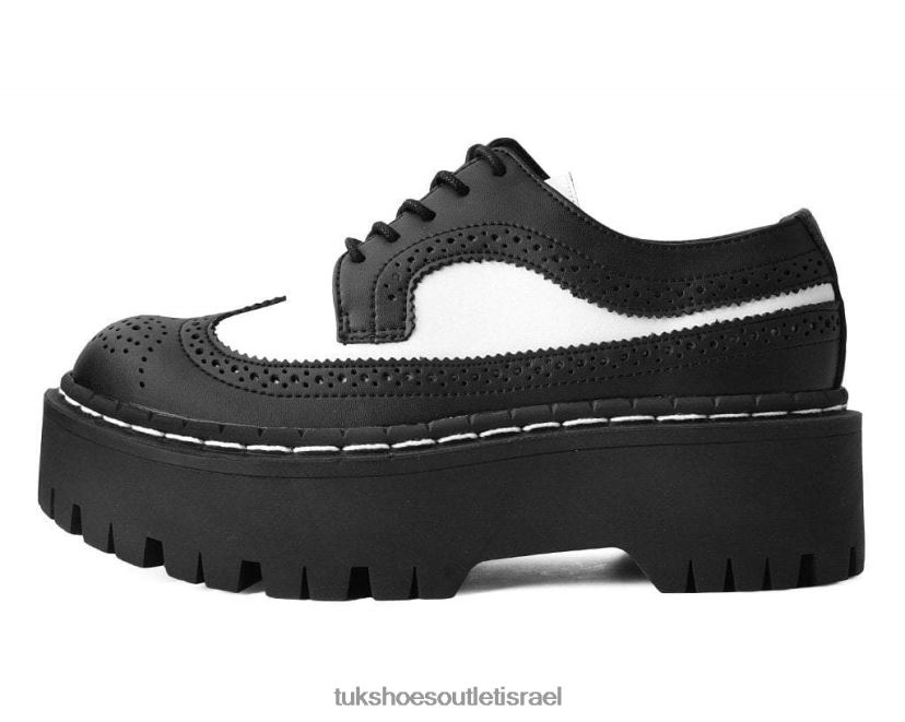 T.U.K. Footwear הַנעָלָה נשים ברוג קומתיים JBPR287 לבן שחור