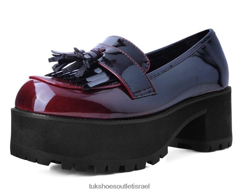 T.U.K. Footwear הַנעָלָה נשים פלטפורמת לופר שיפוע JBPR297 בורדו