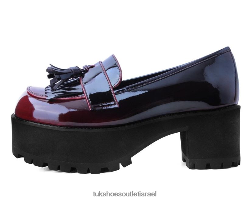 T.U.K. Footwear הַנעָלָה נשים פלטפורמת לופר שיפוע JBPR297 בורדו