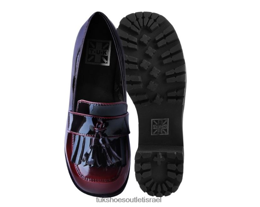 T.U.K. Footwear הַנעָלָה נשים פלטפורמת לופר שיפוע JBPR297 בורדו