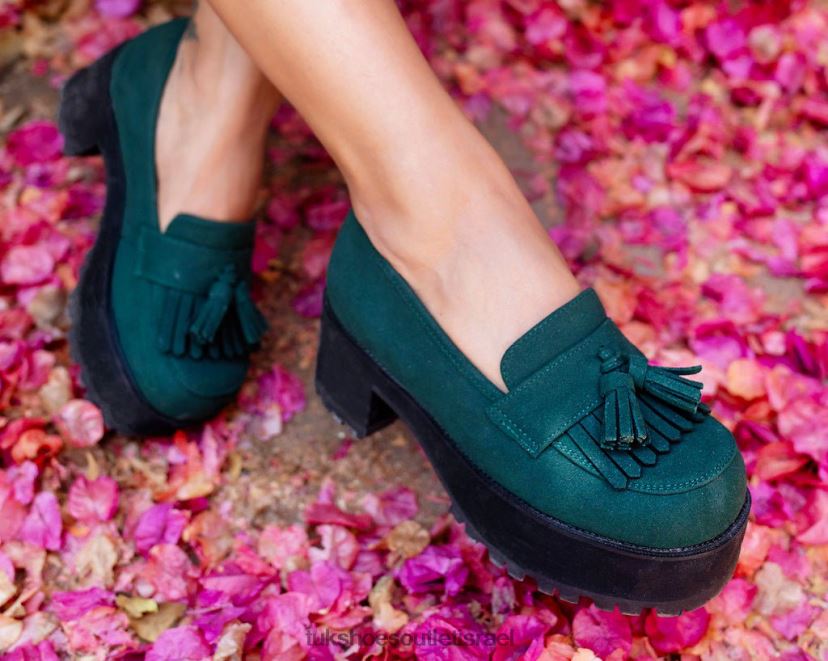 T.U.K. Footwear הַנעָלָה נשים פלטפורמת לופר JBPR298 ירוק