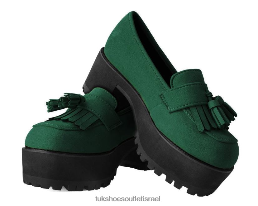T.U.K. Footwear הַנעָלָה נשים פלטפורמת לופר JBPR298 ירוק