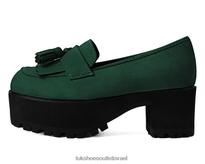T.U.K. Footwear הַנעָלָה נשים פלטפורמת לופר JBPR298 ירוק