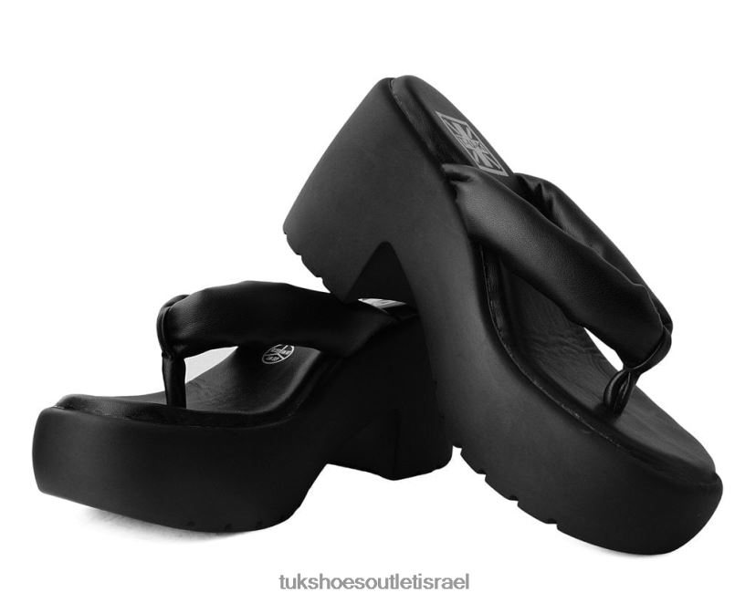 T.U.K. Footwear הַנעָלָה נשים עקב בועה עם רצועות JBPR312 שָׁחוֹר