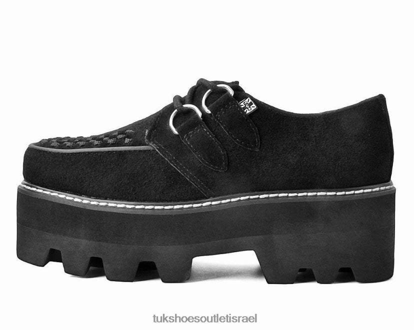 T.U.K. Footwear הַנעָלָה נשים זמש ד-רינג דינו זיז קריפר JBPR315 שָׁחוֹר