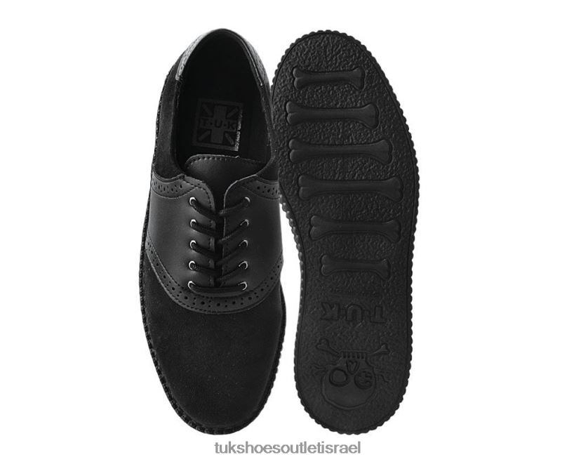 T.U.K. Footwear הַנעָלָה נשים זמש מלאכותי ואוכף אוקספורד JBPR39 שָׁחוֹר