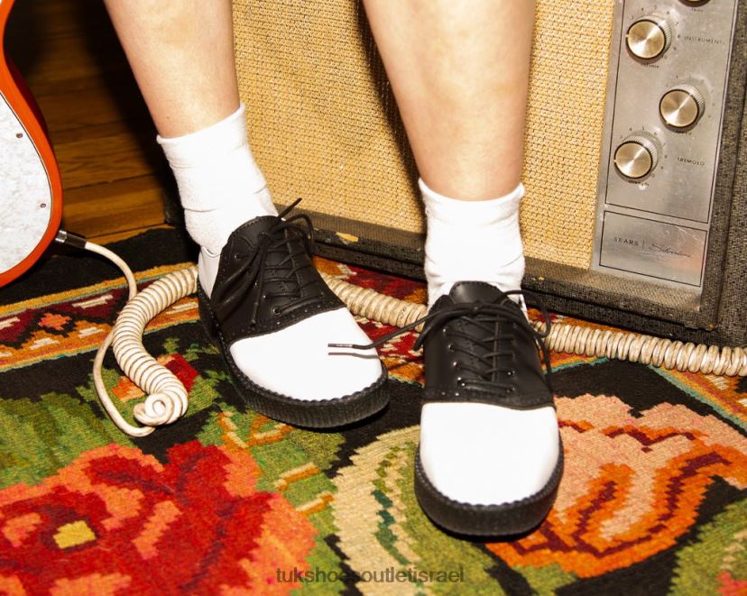 T.U.K. Footwear הַנעָלָה נשים אוכף אוקספורד JBPR41 לבן שחור