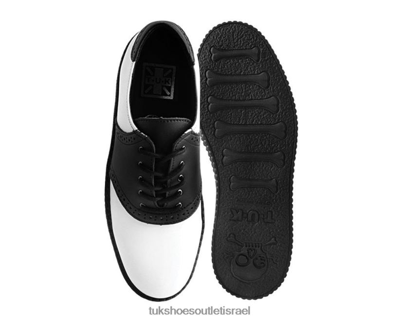 T.U.K. Footwear הַנעָלָה נשים אוכף אוקספורד JBPR41 לבן שחור