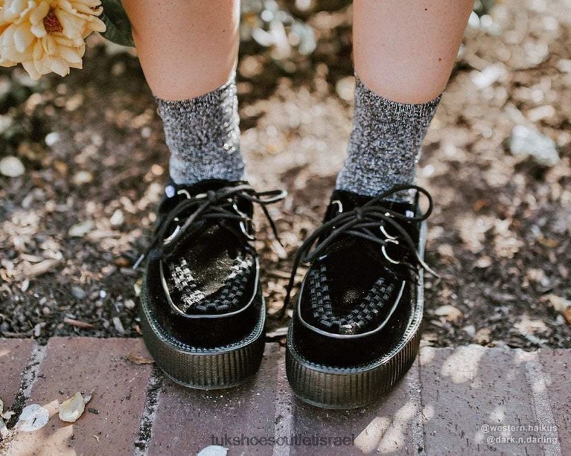 T.U.K. Footwear הַנעָלָה נשים קטיפה ויוה מונדו קריפר JBPR42 שָׁחוֹר