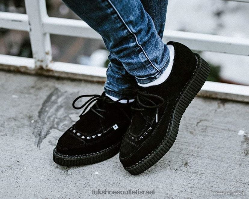 T.U.K. Footwear הַנעָלָה נשים זמש מחודדים JBPR56 שָׁחוֹר