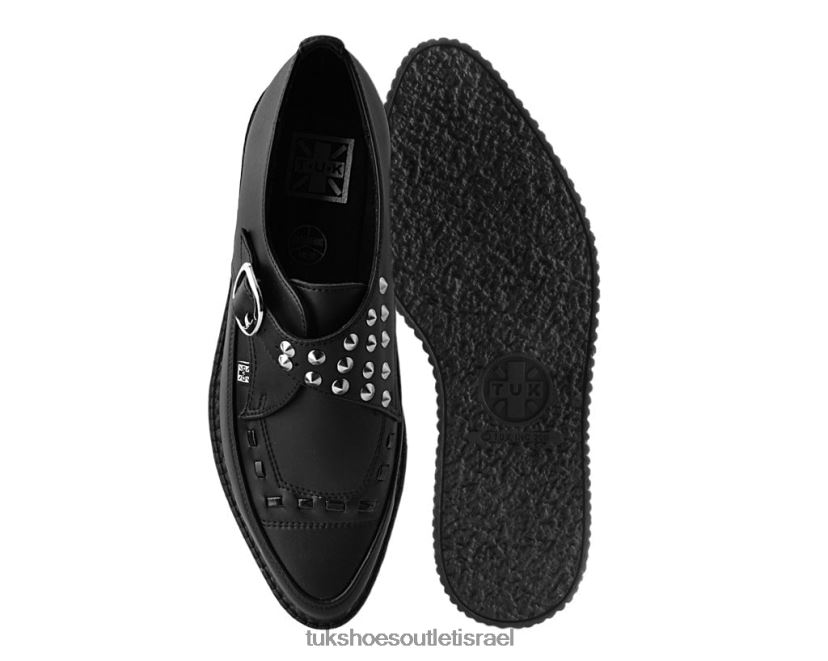 T.U.K. Footwear הַנעָלָה נשים אבזם משובץ מחודד JBPR70 שָׁחוֹר