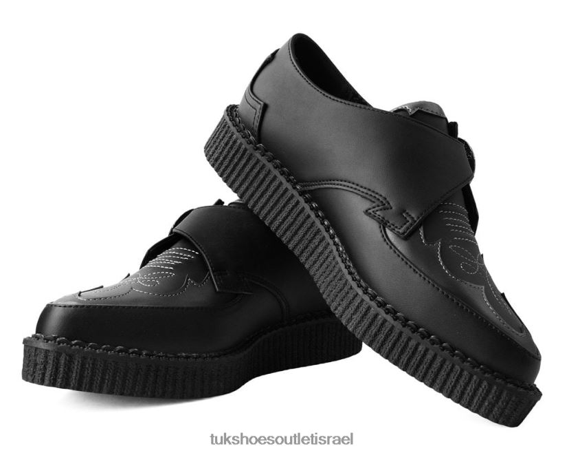 T.U.K. Footwear הַנעָלָה נשים אבזם עתיק מערבי מחודד JBPR71 שָׁחוֹר