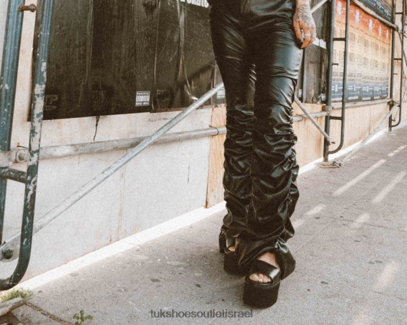 T.U.K. Footwear הַנעָלָה נשים סנדל סטרטו מצחצח JBPR78 שָׁחוֹר