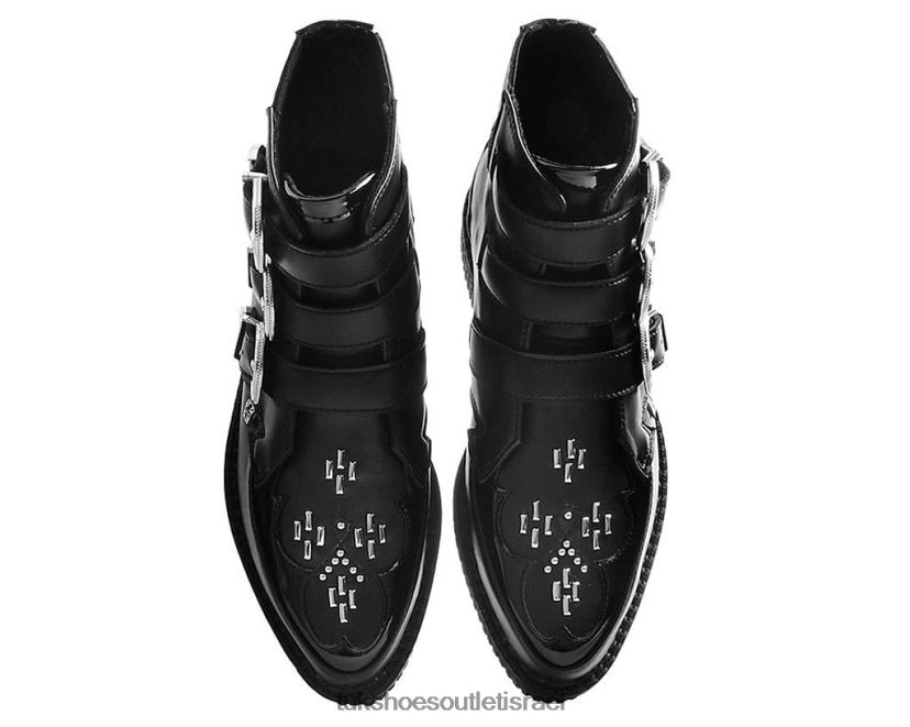 T.U.K. Footwear הַנעָלָה נשים מגף מחודד עם אבזם מערבי JBPR84 שָׁחוֹר