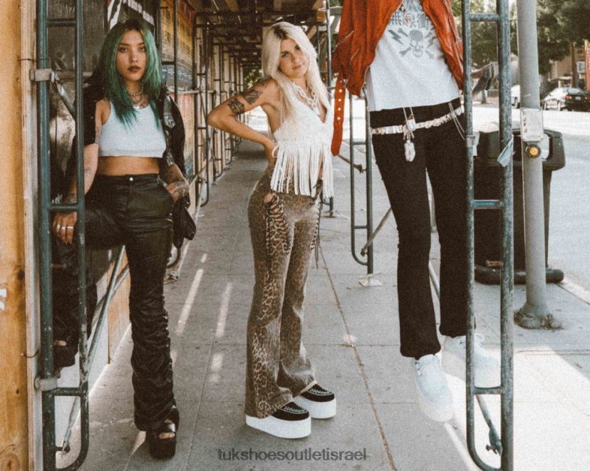 T.U.K. Footwear הַנעָלָה נשים Stratocreeper שזור זמש JBPR73 לבן שחור