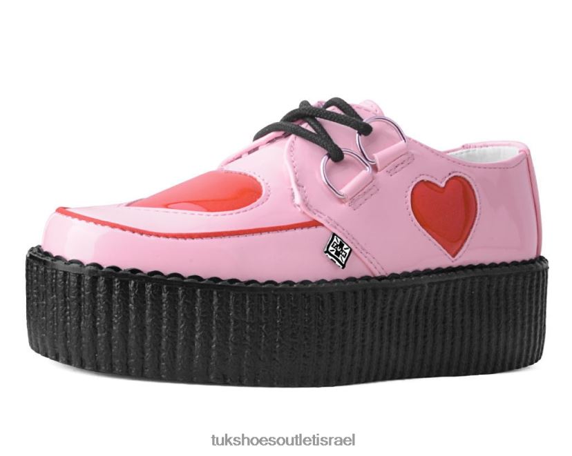 T.U.K. Footwear הַנעָלָה נשים heart viva mondo creeper JBPR103 ורוד/אדום