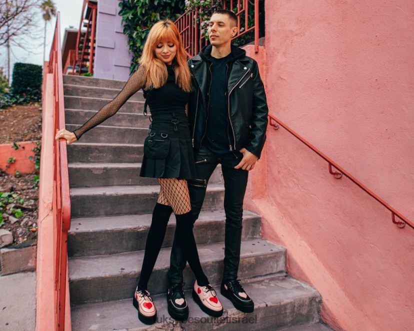 T.U.K. Footwear הַנעָלָה נשים heart viva mondo creeper JBPR103 ורוד/אדום