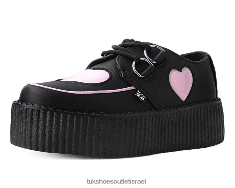 T.U.K. Footwear הַנעָלָה נשים heart viva mondo creeper JBPR107 שחור/ורוד