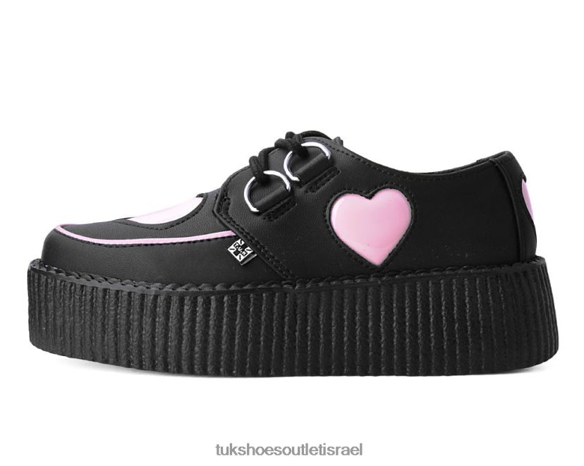 T.U.K. Footwear הַנעָלָה נשים heart viva mondo creeper JBPR107 שחור/ורוד