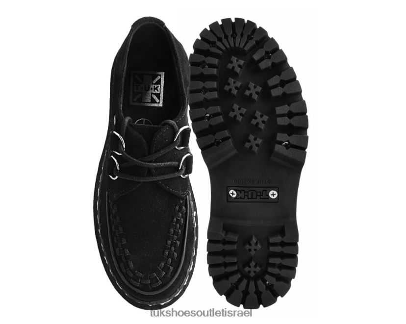 T.U.K. Footwear הַנעָלָה נשים זמש interlace דו קומות קריפר JBPR290 שָׁחוֹר