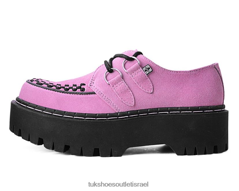 T.U.K. Footwear הַנעָלָה נשים זמש interlace דו קומות קריפר JBPR291 וָרוֹד