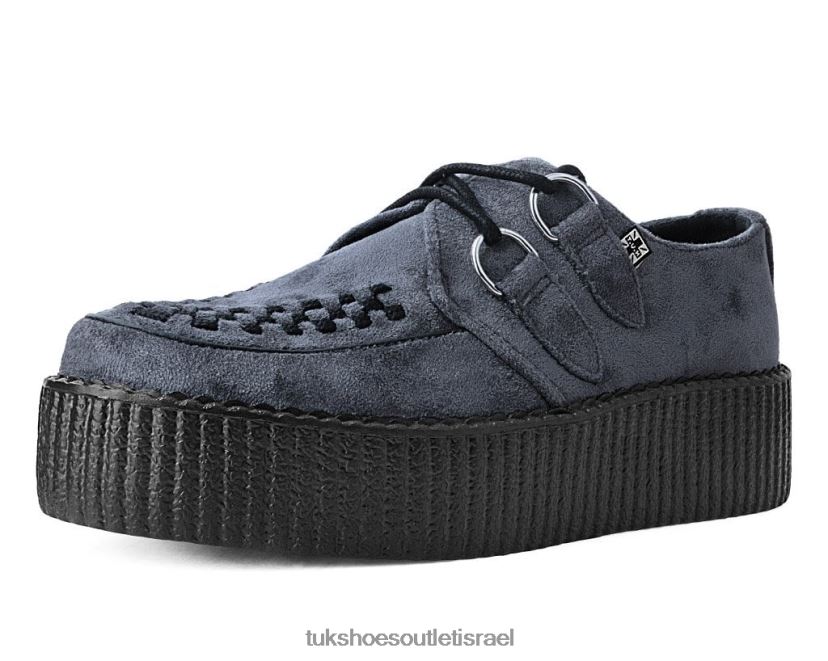T.U.K. Footwear הַנעָלָה נשים זמש מלאכותי interlace mondo creeper JBPR46 אפור