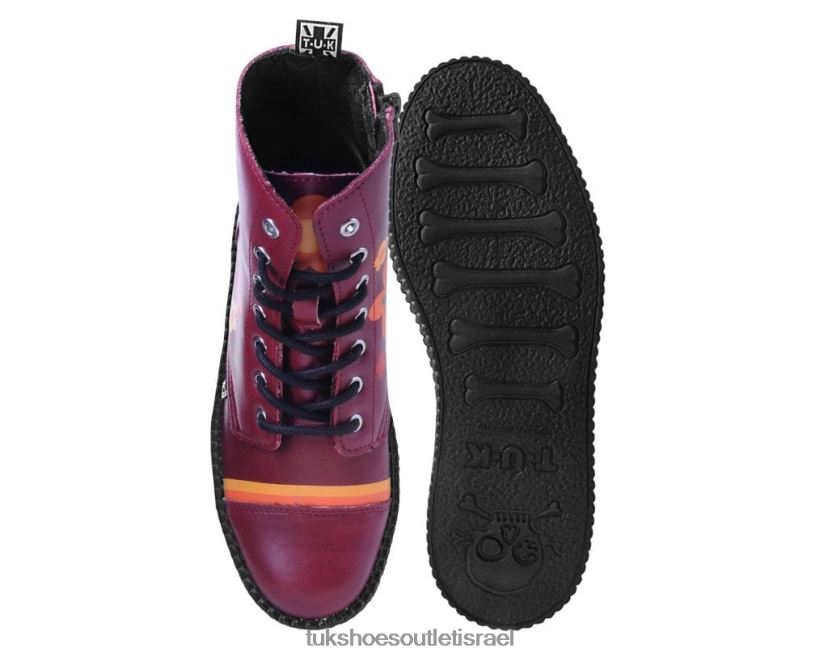 T.U.K. Footwear הַנעָלָה נשים מגף lindsee bee mondo JBPR127 בורדו