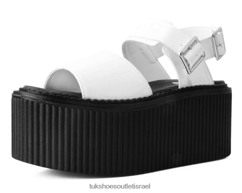 T.U.K. Footwear הַנעָלָה נשים פטנט סנדל strato JBPR303 לבן