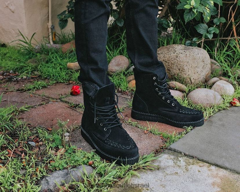 T.U.K. Footwear הַנעָלָה נשים מגף נמוך של viva 7 עיניים זמש JBPR224 שָׁחוֹר