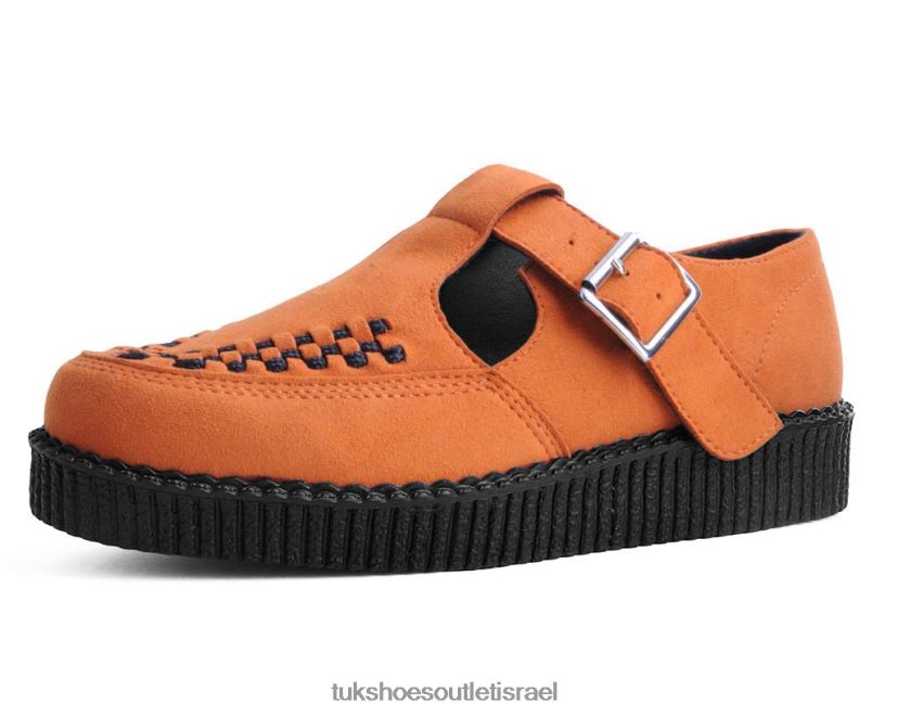 T.U.K. Footwear הַנעָלָה נשים סנדל נמוך של viva זמש מזויף JBPR108 תפוז שרוף