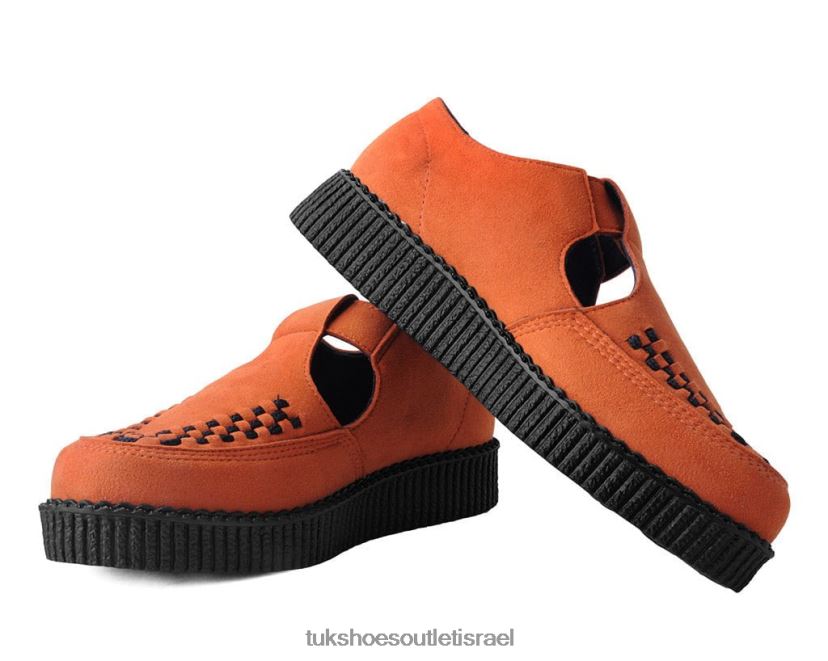 T.U.K. Footwear הַנעָלָה נשים סנדל נמוך של viva זמש מזויף JBPR108 תפוז שרוף