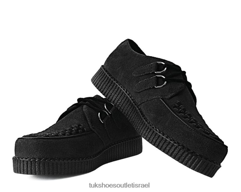 T.U.K. Footwear הַנעָלָה נשים זמש מזויף viva נמוך קריפר JBPR68 שָׁחוֹר