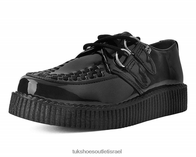 T.U.K. Footwear הַנעָלָה נשים פטנט viva creeper עם סוליה נמוכה JBPR120 שָׁחוֹר