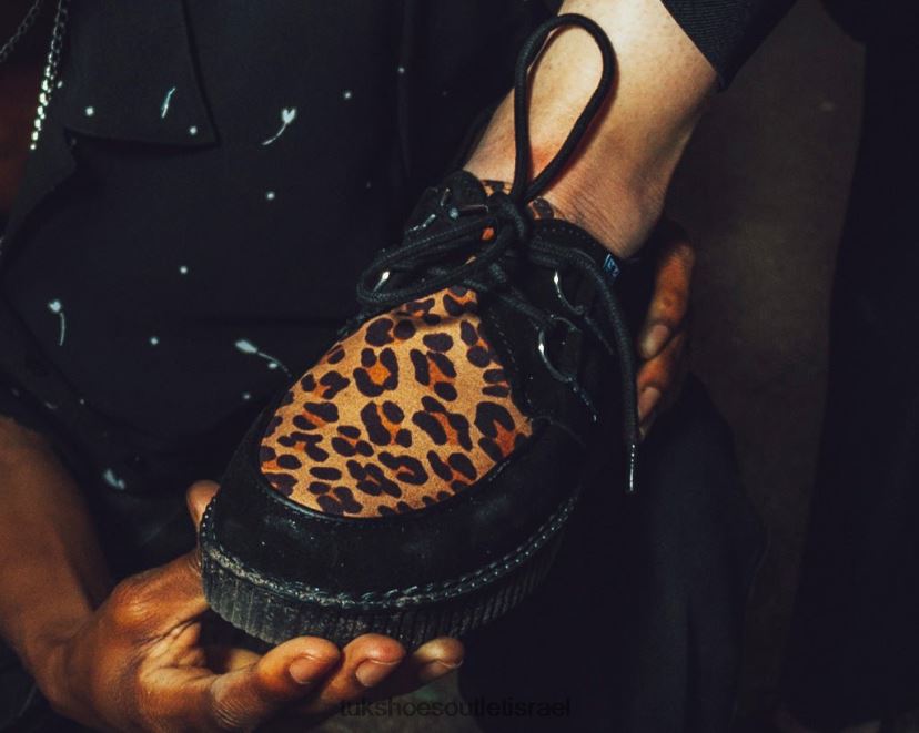 T.U.K. Footwear הַנעָלָה נשים viva low creeper JBPR14 שחור/נמר