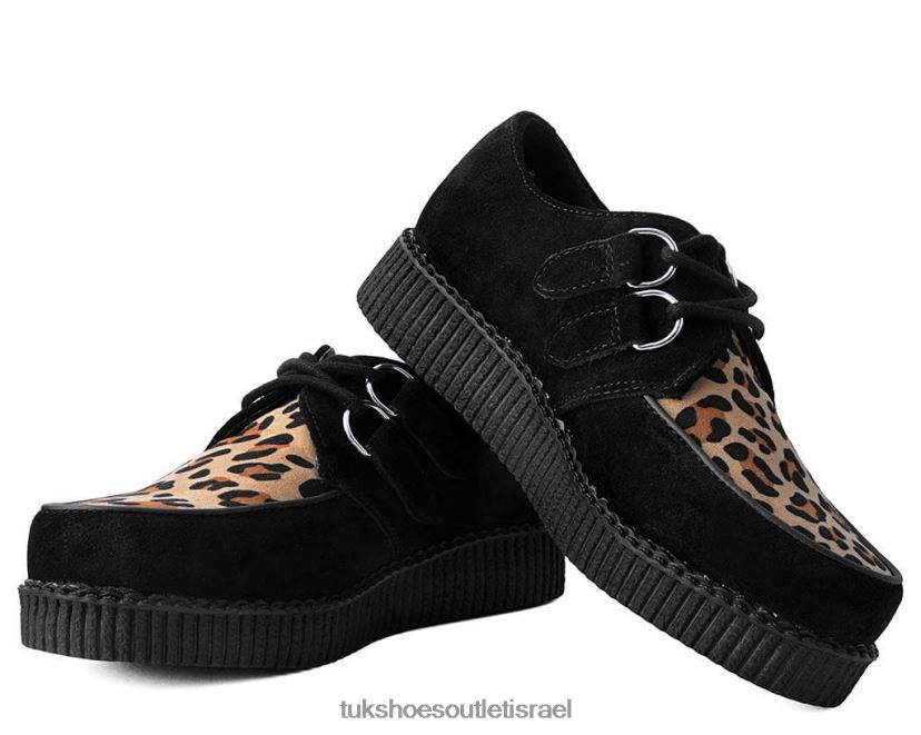 T.U.K. Footwear הַנעָלָה נשים viva low creeper JBPR14 שחור/נמר