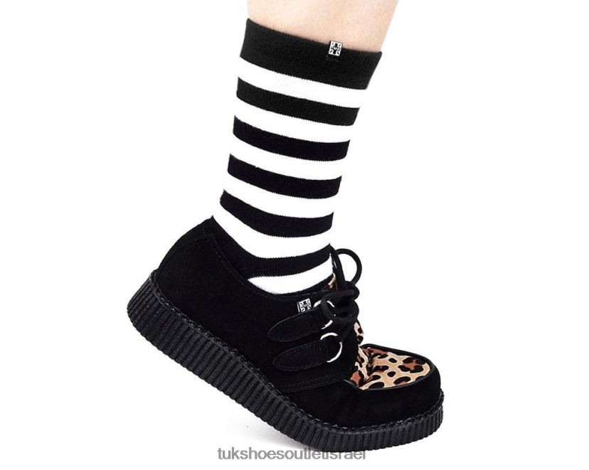 T.U.K. Footwear הַנעָלָה נשים viva low creeper JBPR14 שחור/נמר