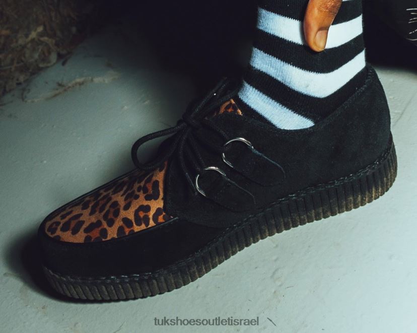 T.U.K. Footwear הַנעָלָה נשים viva low creeper JBPR14 שחור/נמר