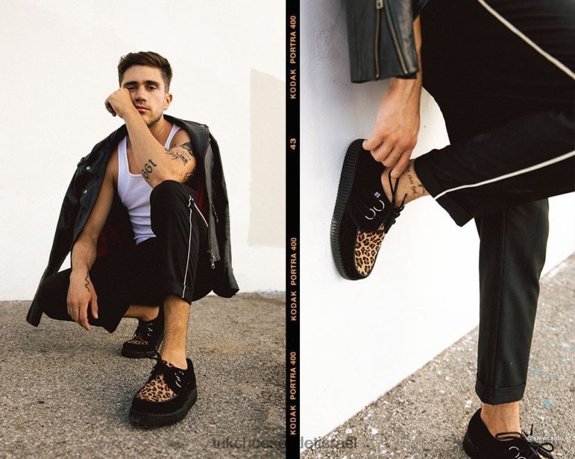 T.U.K. Footwear הַנעָלָה נשים viva low creeper JBPR14 שחור/נמר